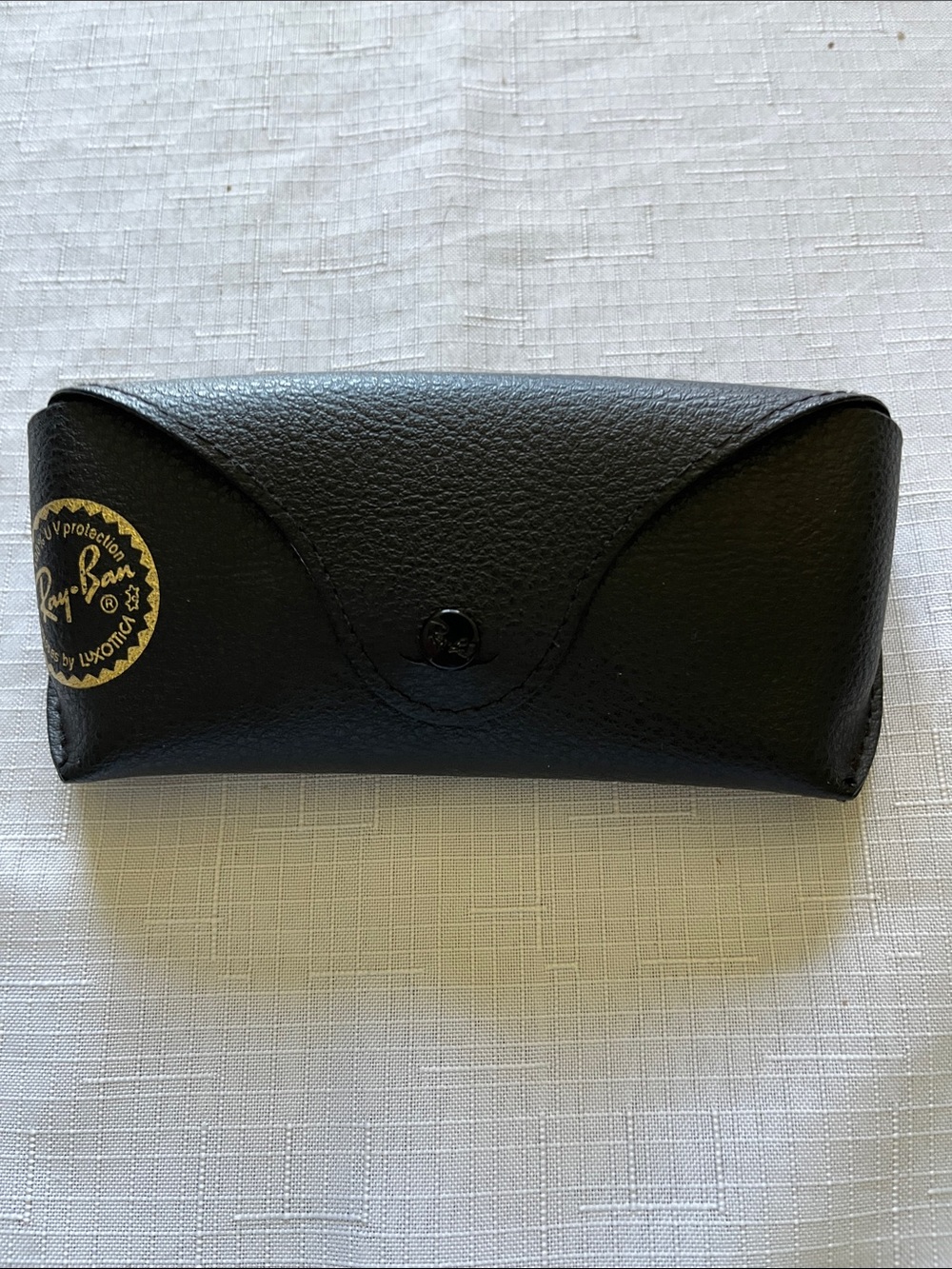 Authentic Ray-Ban Black Fold-Over Sunglasses Case with Gold Logo